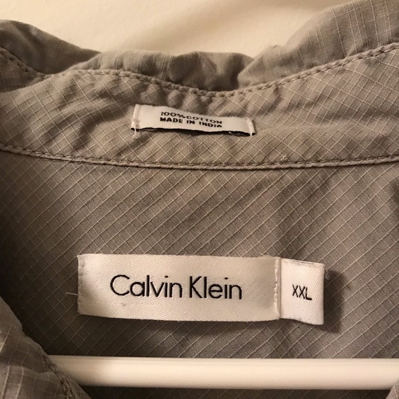 Calvin Klein XXL Gray Button Down Shirt - Picture 2 of 3